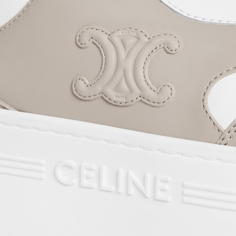 CELINE - BLOCK TRIOMPHE牛皮革運動鞋 - 灰色 / 螢光白 -  - 1 | CELINE
