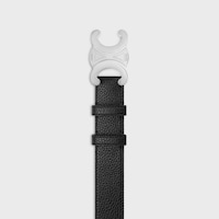 Cinturón Triomphe 30 MM de piel de becerro con textura granulada - NEGRO -  - 2 | CELINE