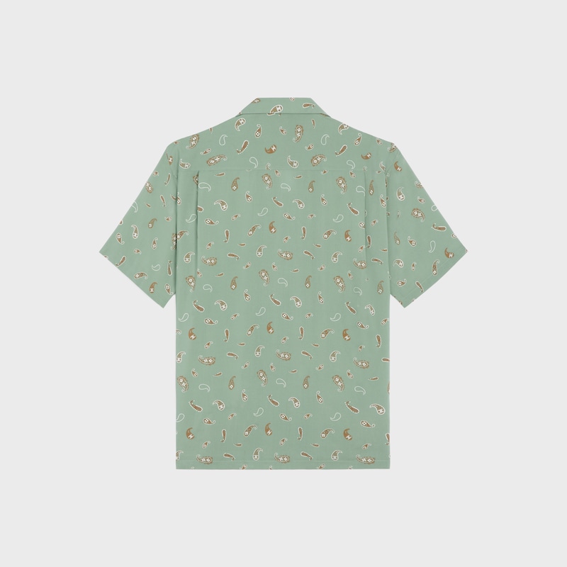 CAMISA BOWLING DE VISCOSA CON ESTAMPADO PAISLEY - SALVIA/CREMA/TABACO -  - 1 | CELINE