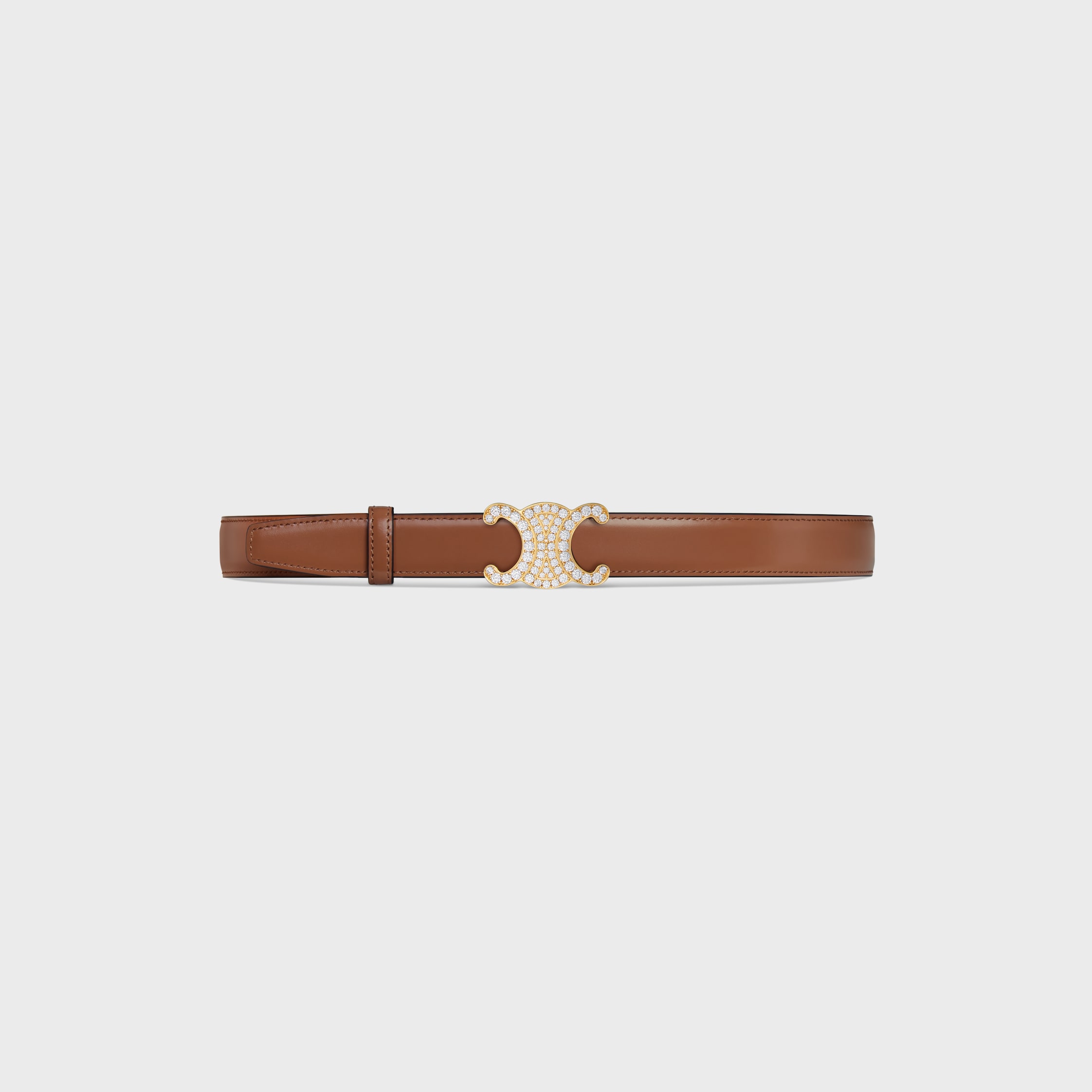 ☆☆CELINE☆☆ 24FW (10H262DB7 04LU) Women's Strap Half Wall TRIOMPHE BUCKLE & REVERSIBLE STRAP 25MM - TAN / RICE | CELINE