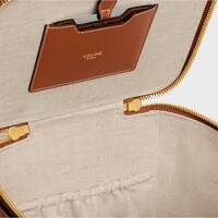 VANITY CASE IN JACQUARD TEXTILE AND CALFSKIN - BLUE / BEIGE - ÉTÉ CELINE - 1 | CELINE