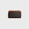 COSMETIC LIPSTICK POUCH IN TRIOMPHE CANVAS AND CALFSKIN - TAN - TRIOMPHE CANVAS - 1 | CELINE