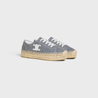 LES ESPADRILLES CELINE LACE-UP IN Oshkosh canvas and Calfskin - OFF WHITE / NAVY -  - 2 | CELINE