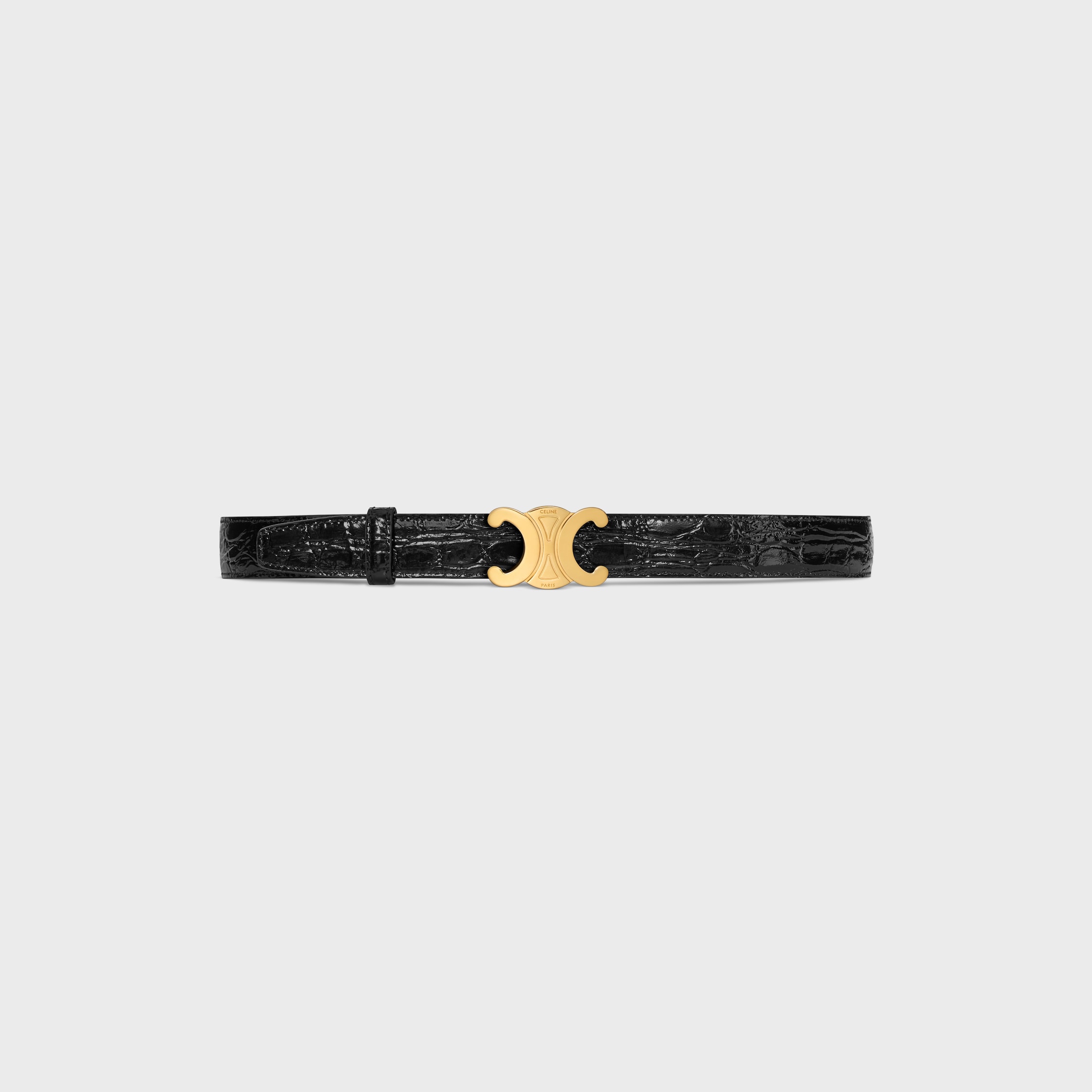 CELINE チェーンベルト TRIOMPHE BUCKLE & REVERSIBLE STRAP 25MM - BLACK | CELINE