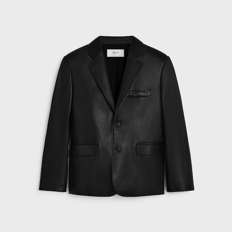 tailored jacket IN PLONGE LAMBSKIN - BLACK -  - 1 | CELINE