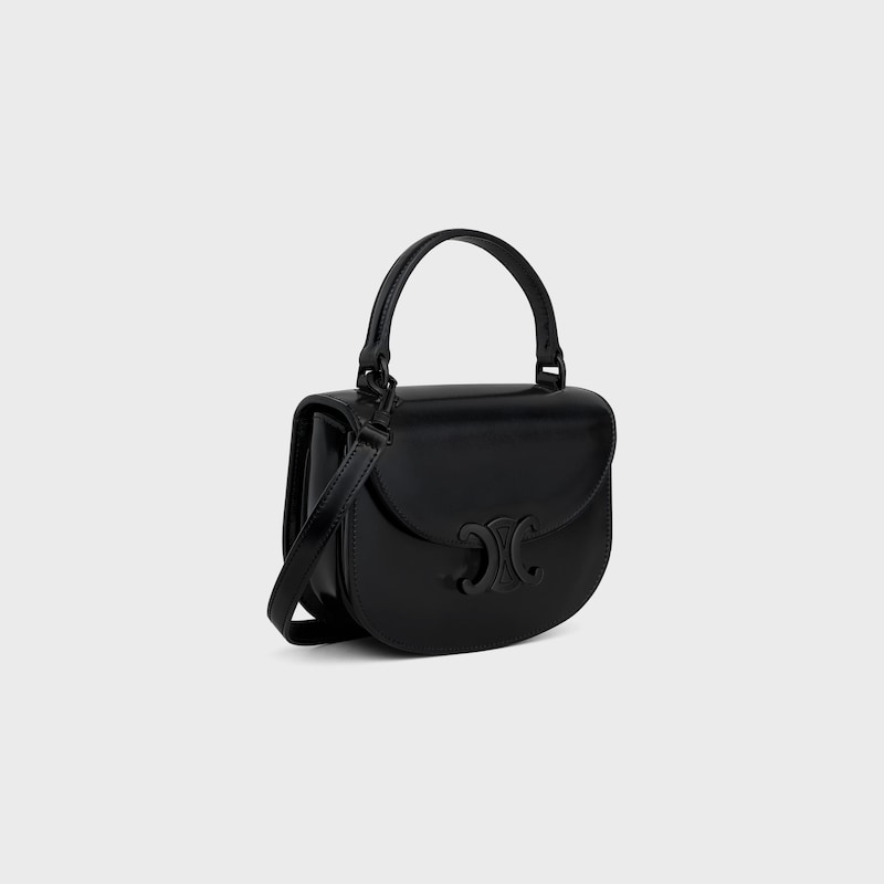 MINI BESACE CLEA in Shiny Calfskin - BLACK - MORE LINES - 1 | CELINE