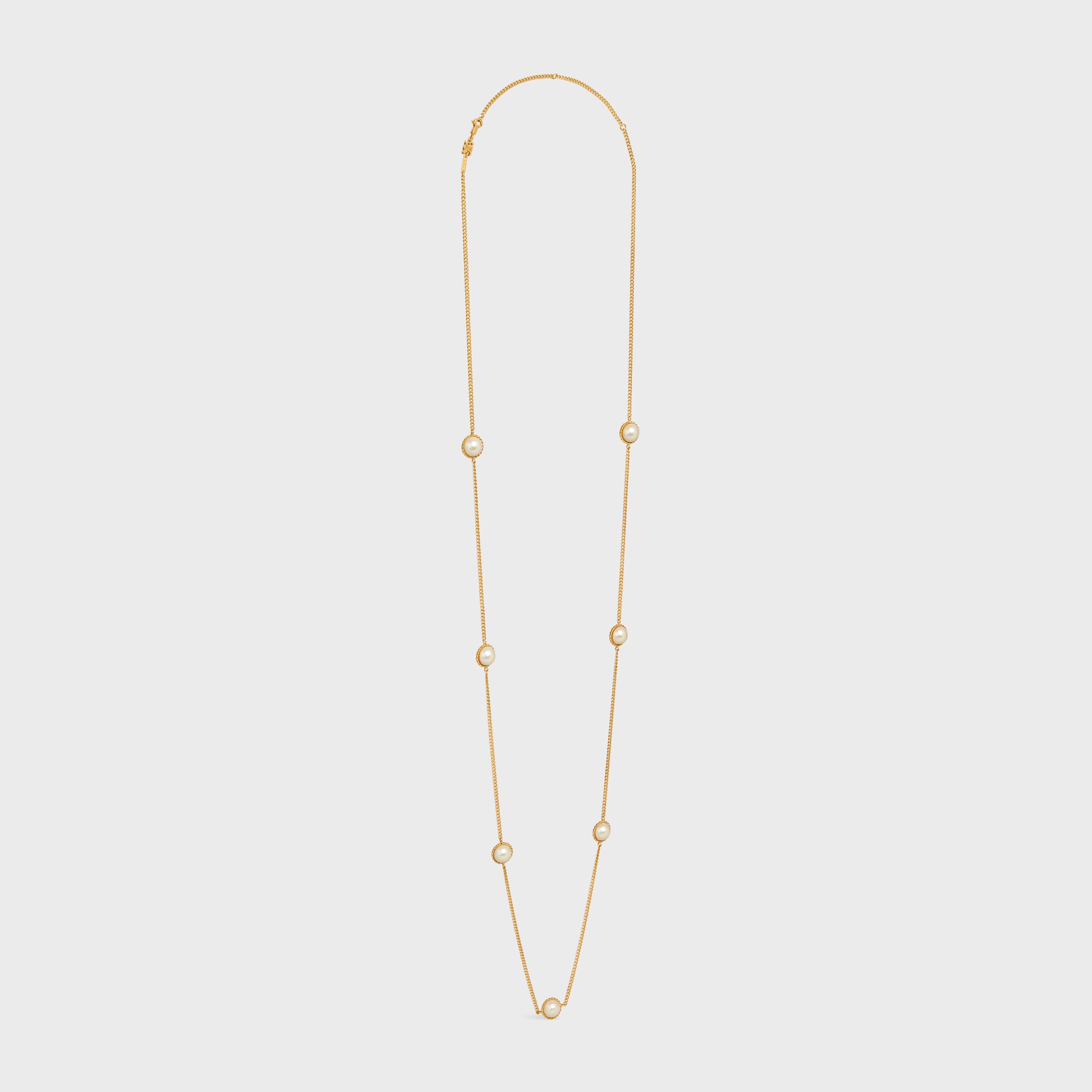 【CELINE】★送料・関税込★Les Perles ネックレス Les Perles Celine Necklace in Resin Pearl and Brass with