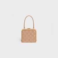 CELINE LANA MINAUDIERE in SUEDE CALFSKIN WITH TRIOMPHE STRASS - Light Camel - TOP-HANDLE BAGS - 1 | CELINE