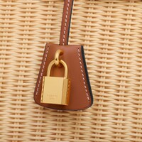 TEEN CELINE CONTI BAG IN WICKER AND NATURAL CALFSKIN - NATURAL / TAN - OTHER LINES - 1 | CELINE