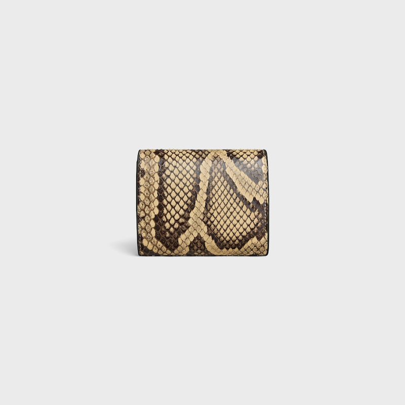 Small Flap Wallet TRIOMPHE IN Python - HONEY - WALLETS - 1 | CELINE