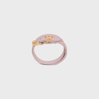 CELINE 레 퀴르 더블 팔찌 - 카프스킨 & 스틸 - 골드/블리치드 핑크 -  - 1 | CELINE