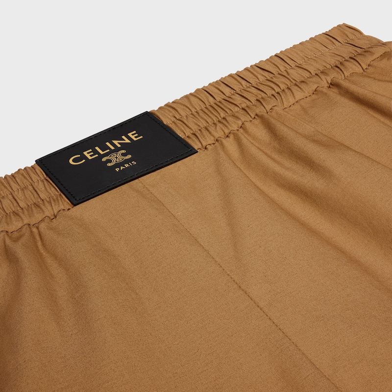 short IN PANNO DI COTONE E LINO - CASTAGNA -  - 1 | CELINE