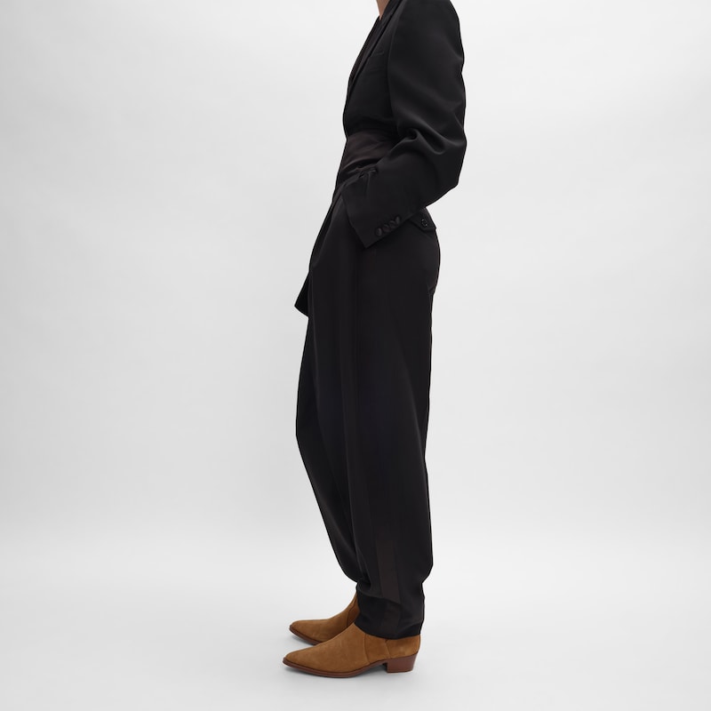 tux trousers IN wool gabardine - BLACK -  - 1 | CELINE