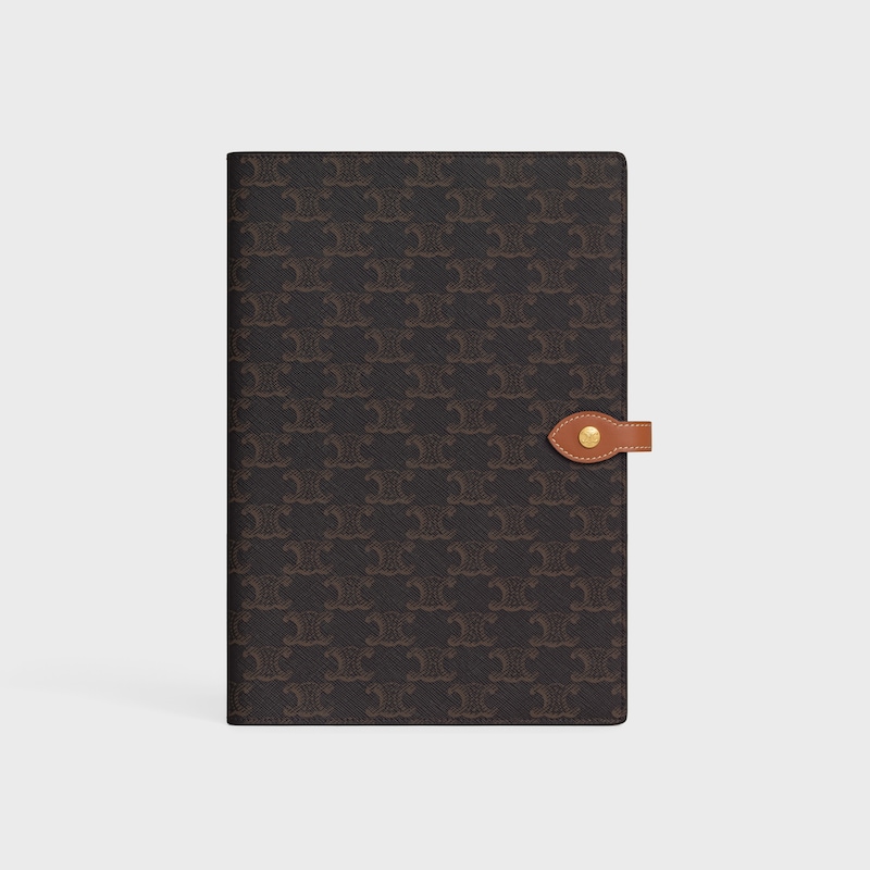 大号标志印花笔记本封套 - 棕黄色 - 文具 - 1 | CELINE