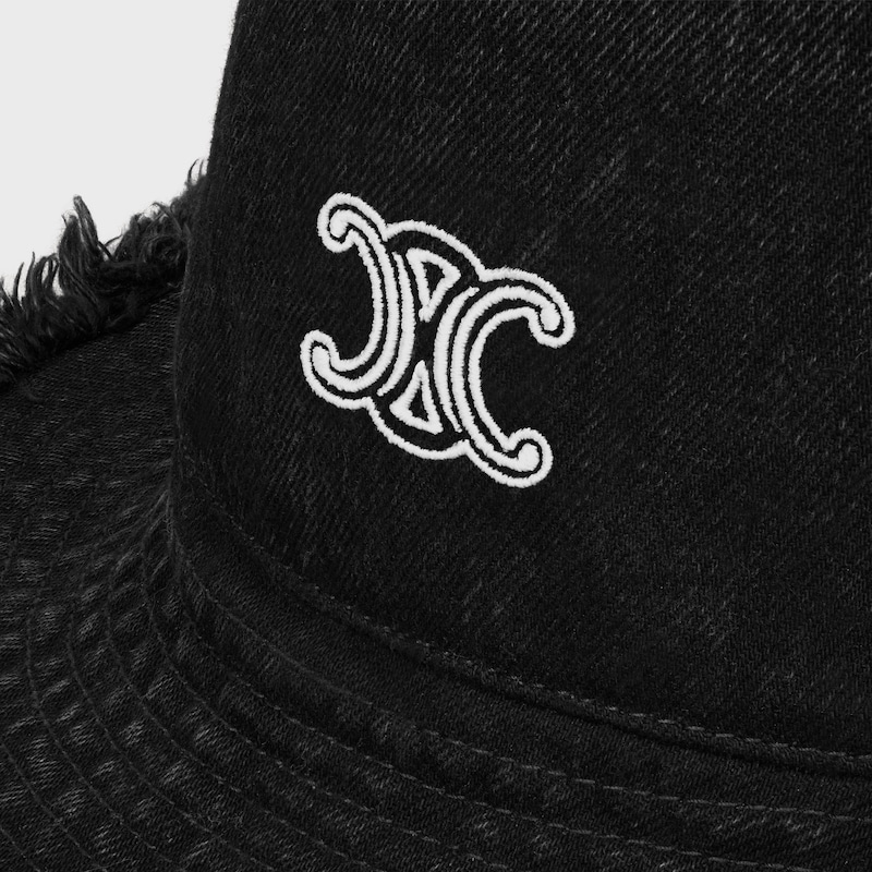 bucket hat IN cotton denim - MAX BLACK WASH -  - 1 | CELINE