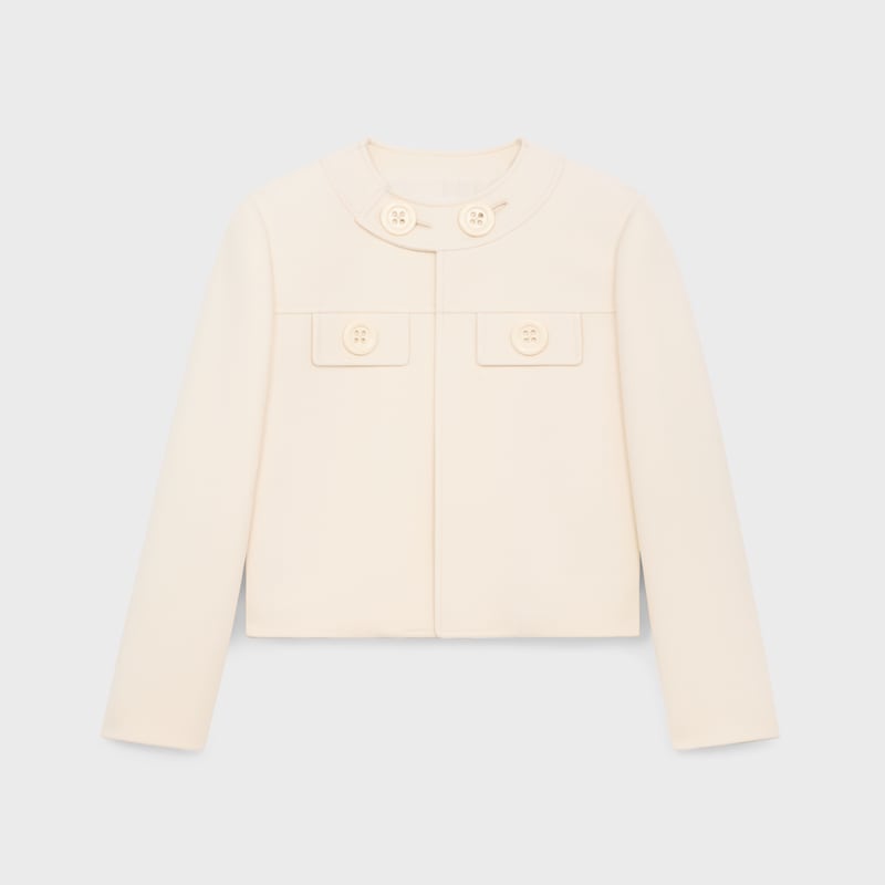 chaqueta brompton de gabardina de lana y seda - CREMA -  - 1 | CELINE