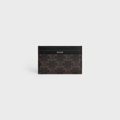 MEDIUM CARD HOLDER IN TRIOMPHE CANVAS AND CALFSKIN - BLACK - TRIOMPHE CANVAS - tileIndex | CELINE