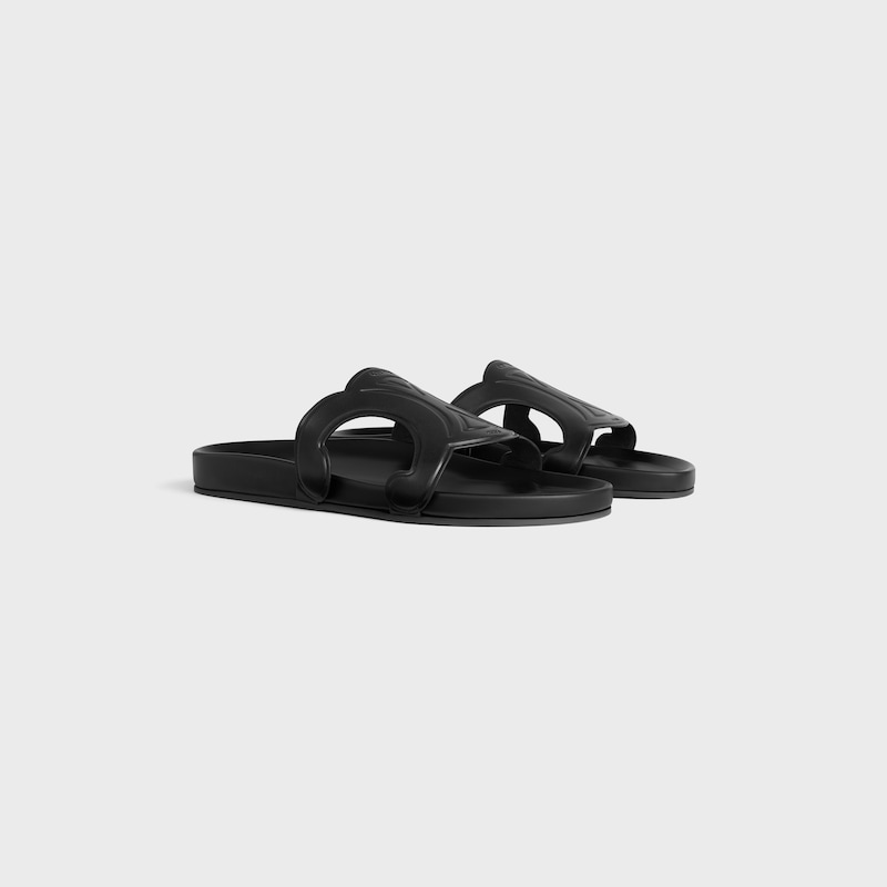 CHANCLA TRIOMPHE DE PIEL DE BECERRO&nbsp;-&nbsp;CURTIDO VEGETAL - NEGRO -  - 1 | CELINE