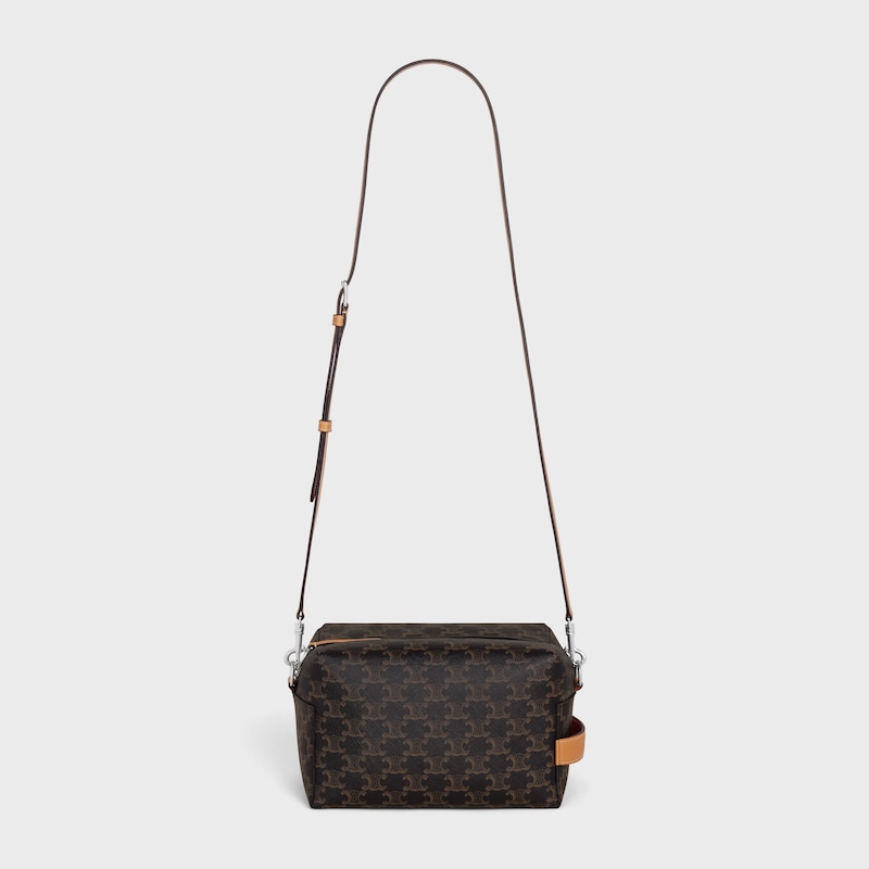 TAKE AWAY标志印花斜挎包 - 黄褐色 - 斜挎包 - 1 | CELINE