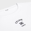 t-shirt morbida in jersey di cotone - OFF-WHITE / NERO -  - 1 | CELINE