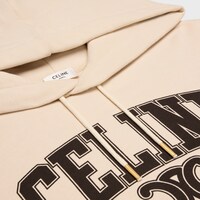 oversized celine hoodie in cotton fleece - CHAMPAGNE / CACAO -  - 2 | CELINE