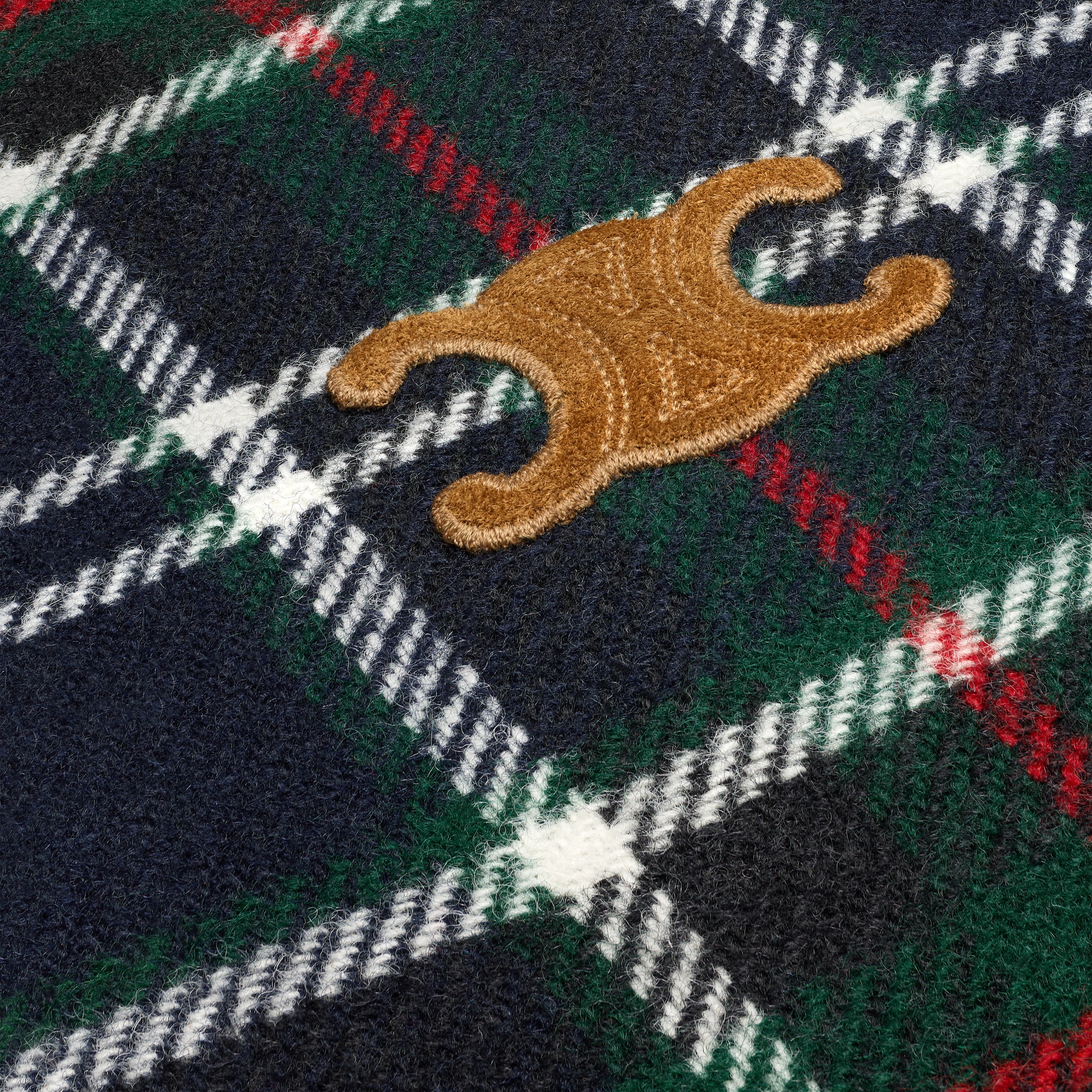 triomphe blouson jacket IN tartan wool - NAVY/GREEN/RED | CELINE