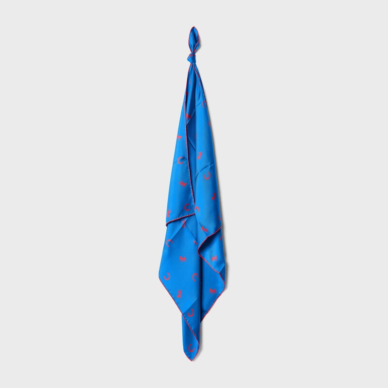 carré twill soie - BLUE / RED -  - 1 | CELINE