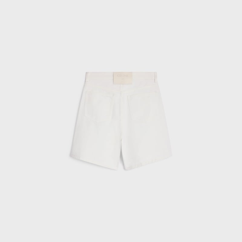 short 001 denim coton - WHITE HEAVY STONE WASH -  - 1 | CELINE
