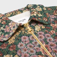 blouson jacket IN cotton jacquard - KHAKI/CHALK/RED/VIOLET -  - 1 | CELINE