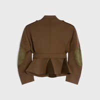 peplum jacket IN diagonal wool - LIGHT BROWN -  - 2 | CELINE