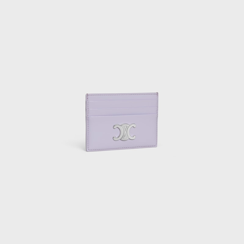 CARD HOLDER TRIOMPHE IN Shiny calfskin - PASTEL MAUVE - COIN AND CARD HOLDERS - 1 | CELINE