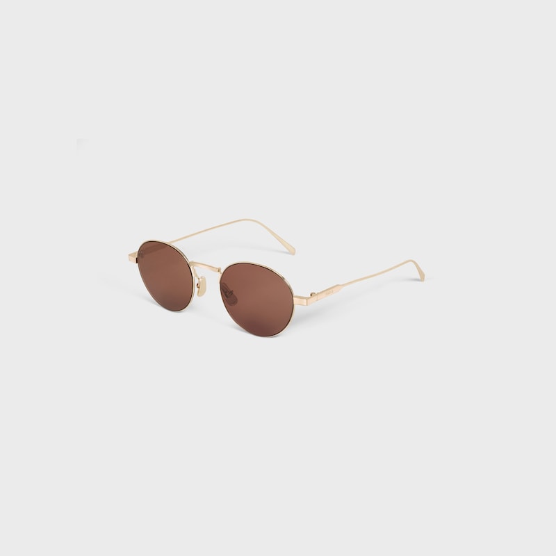 Lunettes de soleil Metal Frame 28 en Métal - Light Gold / Brown -  - 1 | CELINE