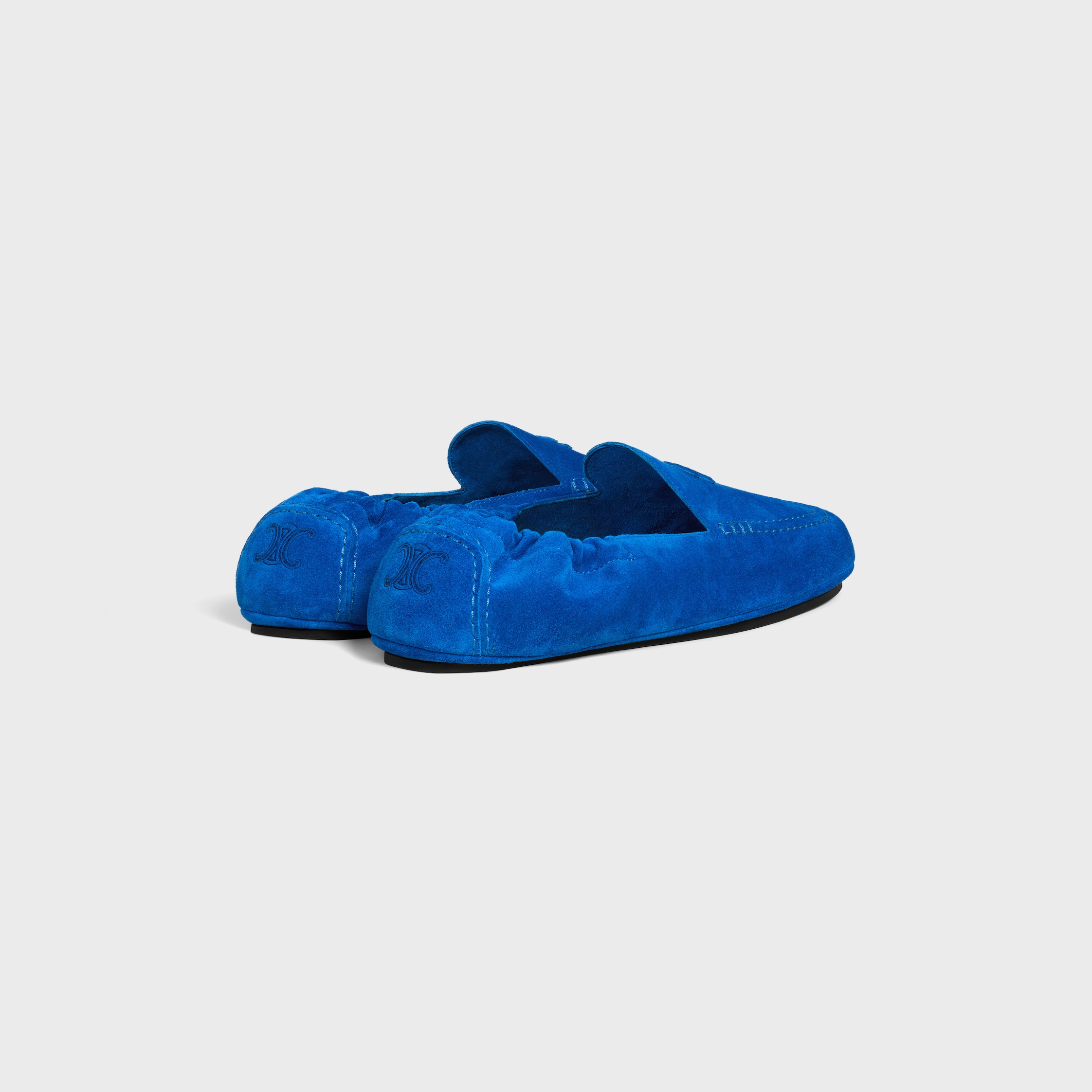 CELINE ADAM LOAFER WITH TRIOMPHE IN SUEDE CALFSKIN - ELECTRIC BLUE