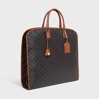 標誌印花及牛皮革掛衣袋 - 棕褐色 - TRIOMPHE CANVAS 系列 - 2 | CELINE
