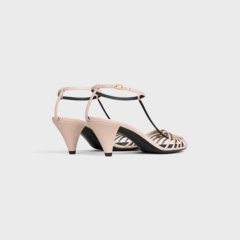 CAGE HEELED SANDAL IN GOATSKIN - POWDER PINK -  - 1 | CELINE