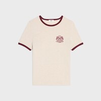 70's blason t-shirt IN cotton jersey - BEIGE MELANGE / CORDEVAN -  - 1 | CELINE