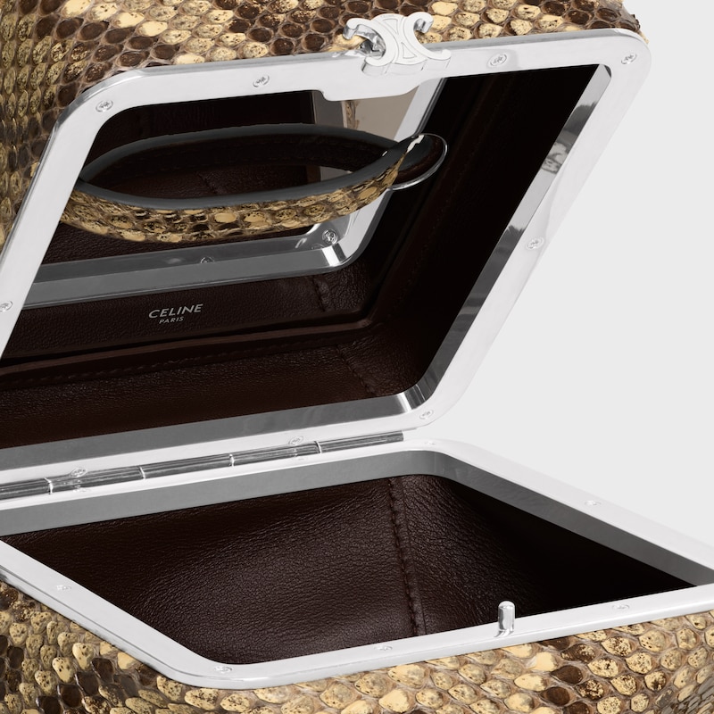 スモール トリオンフ フレーム / パイソン - ミエル - トップハンドルバッグ - 1 | CELINE