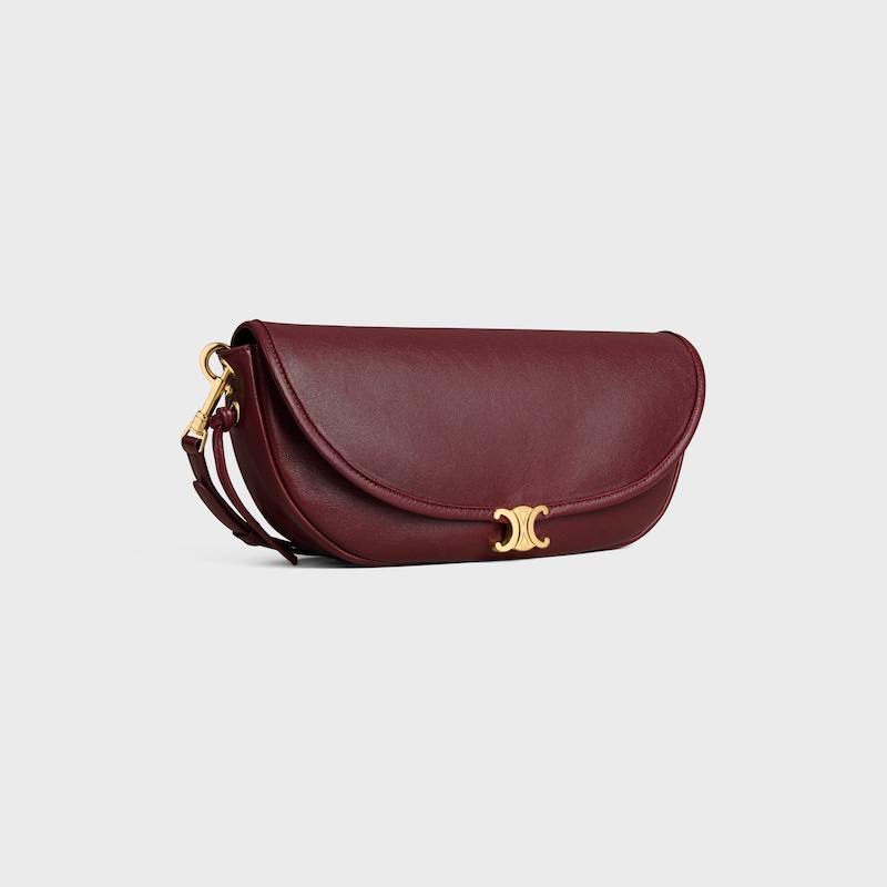 LITTLE HALFMOON SOFT TRIOMPHE IN SUPPLE SHINY LAMBSKIN - SYRAH - GIFTS FOR HER - 1 | CELINE