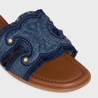 CELINE MARINA FRINGED MULE IN DENIM - BLUE -  - 1 | CELINE