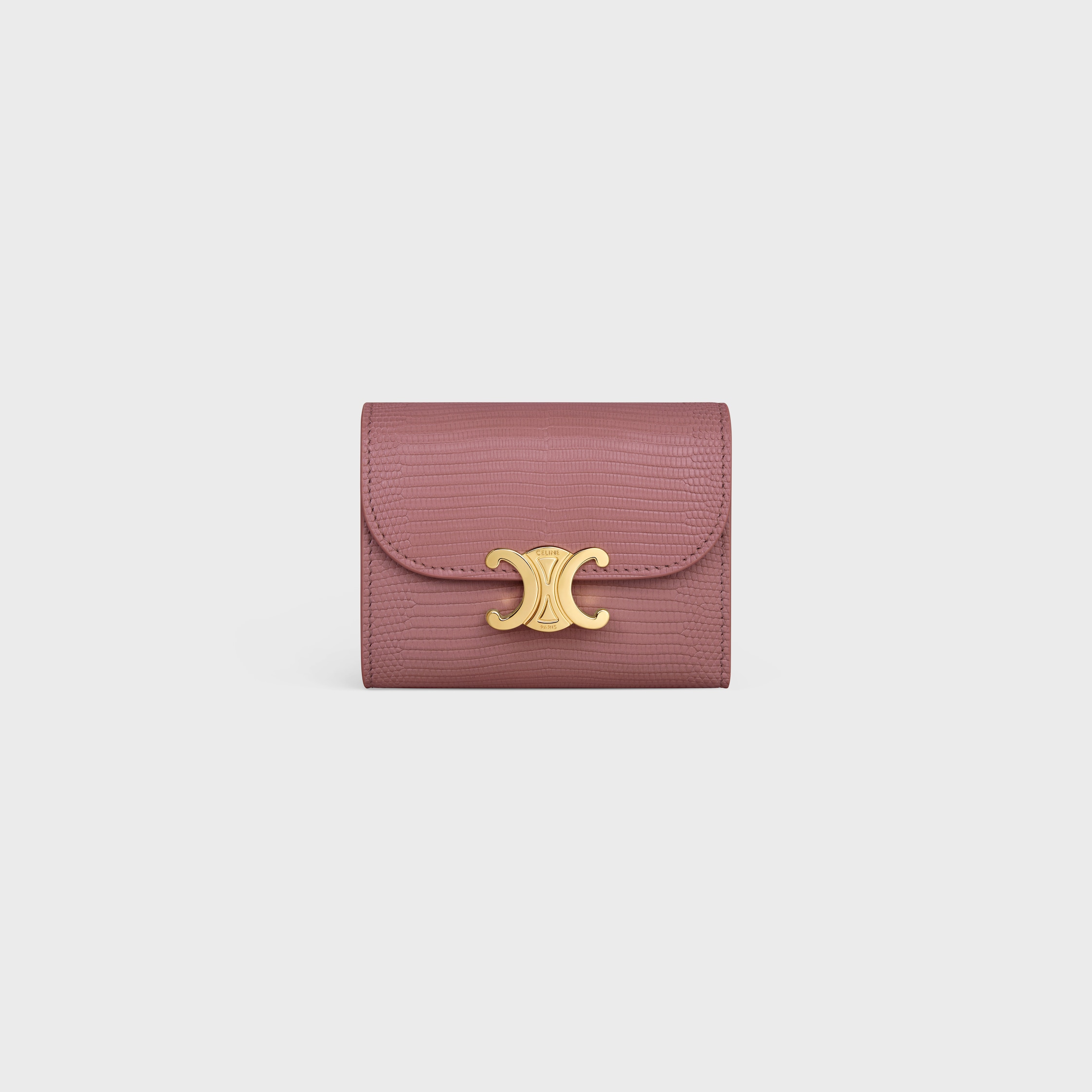 Small Flap Wallet TRIOMPHE in LIZARD - VINTAGE ROSE | CELINE