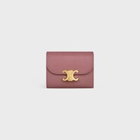 Small Flap Wallet TRIOMPHE in LIZARD - VINTAGE ROSE - WALLETS - 1 | CELINE