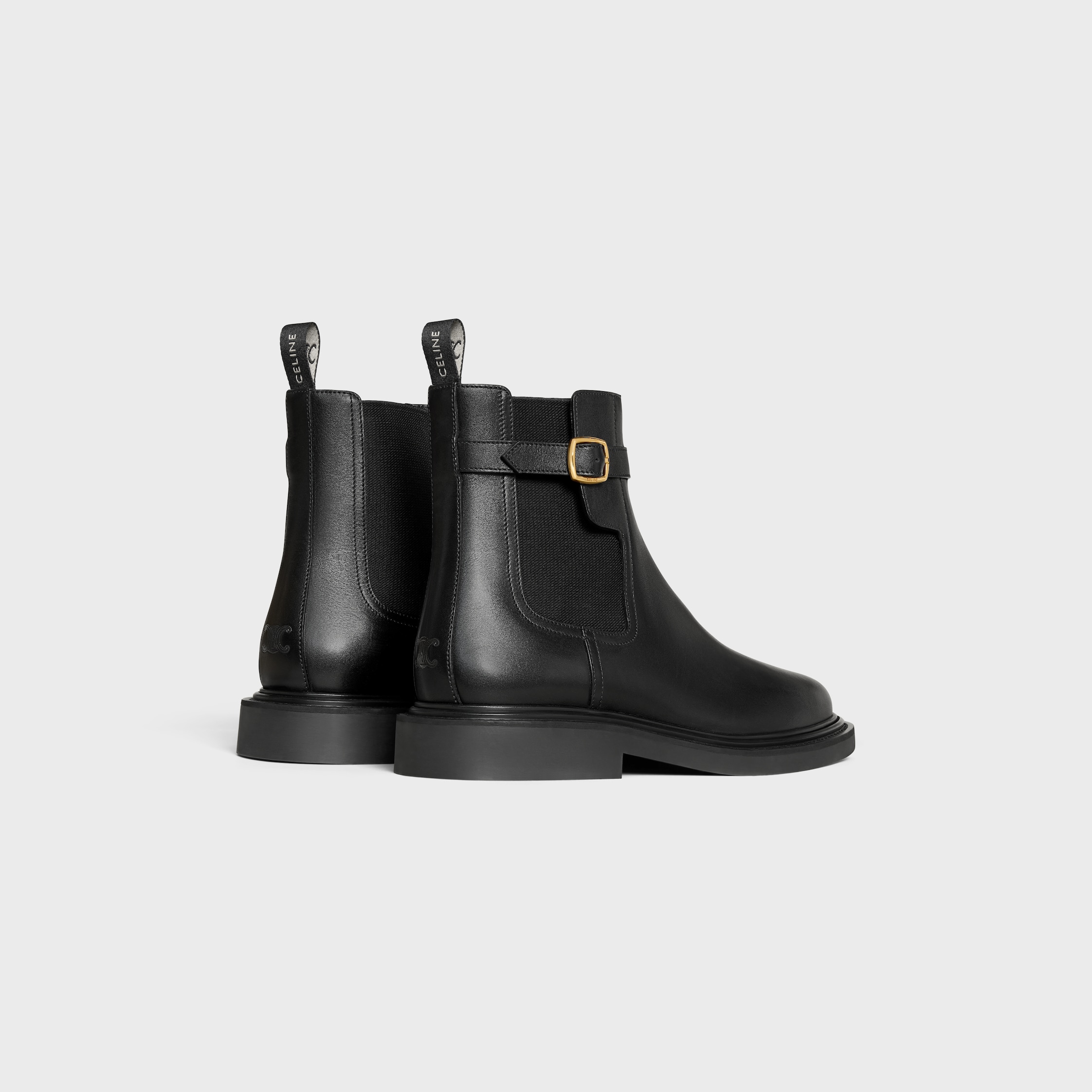 celine universite chelsea boot IN SHINY BULL - BLACK | CELINE