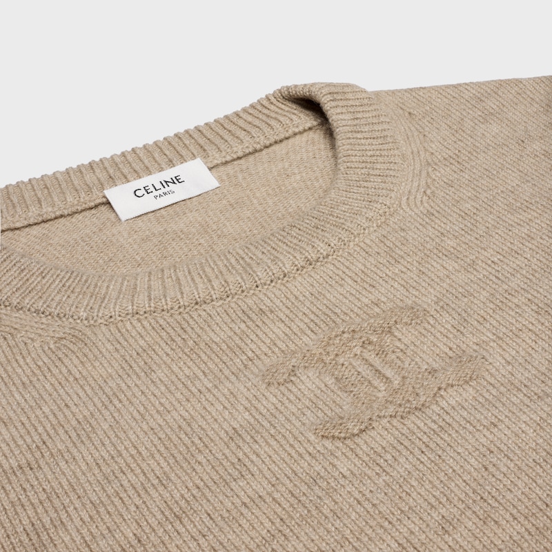 short sleeves sweater IN heritage cashmere - OATMEAL 1 -  - 1 | CELINE