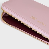 LONG ZIPPED CARD HOLDER IN SUPPLE GRAINED CALFSKIN - DIRTY PINK / SYRAH - COIN AND CARD HOLDERS - 2 | CELINE