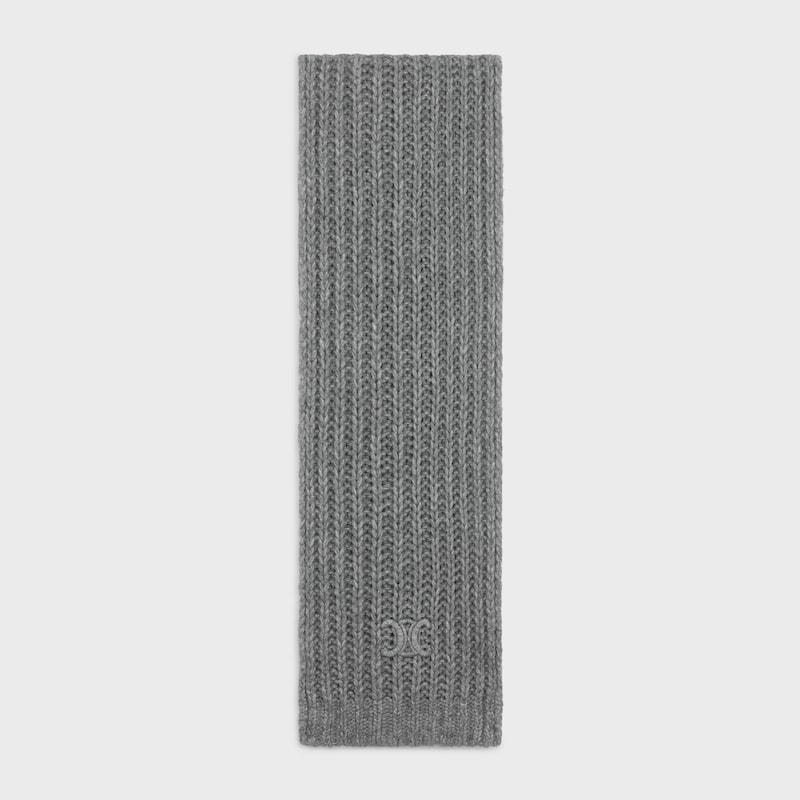 triomphe scarf in cashmere, wool and silk - GREY -  - 1 | CELINE