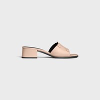 CELINE CLEMENCE MULE IN LAMBSKIN AND PATENT CALFSKIN - BLUSH -  - 1 | CELINE