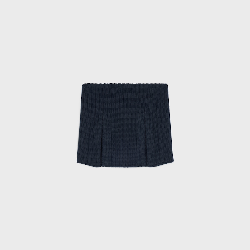 mini skirt IN RIBBED WOOL - NAVY -  - 1 | CELINE