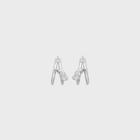 ノット ダブルフープ / ロジウムフィニッシュ ブラス - シルバー - GIFT FINDER - 1 | CELINE