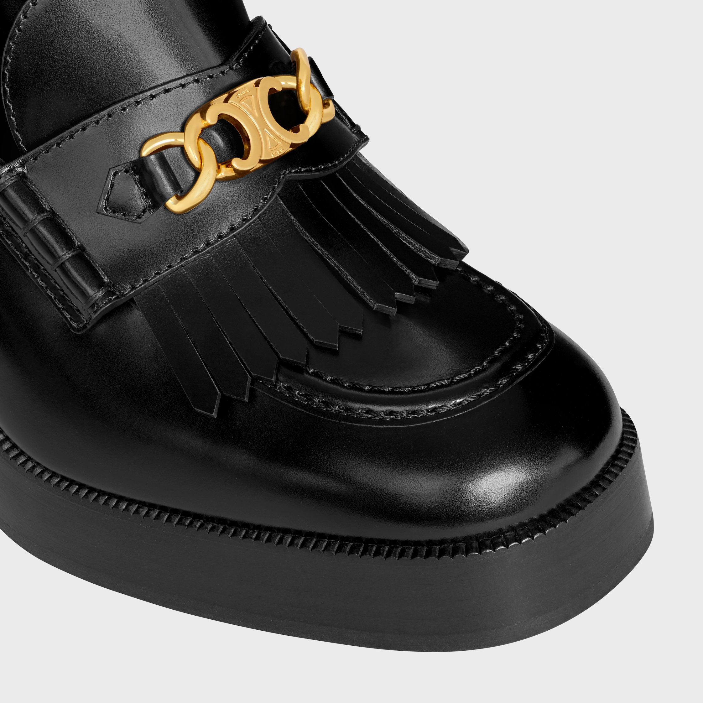 CELINE TESS LOAFER in POLISHED BULL - BLACK | CELINE