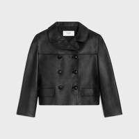 cropped jacket in soft lambskin - BLACK -  - 1 | CELINE